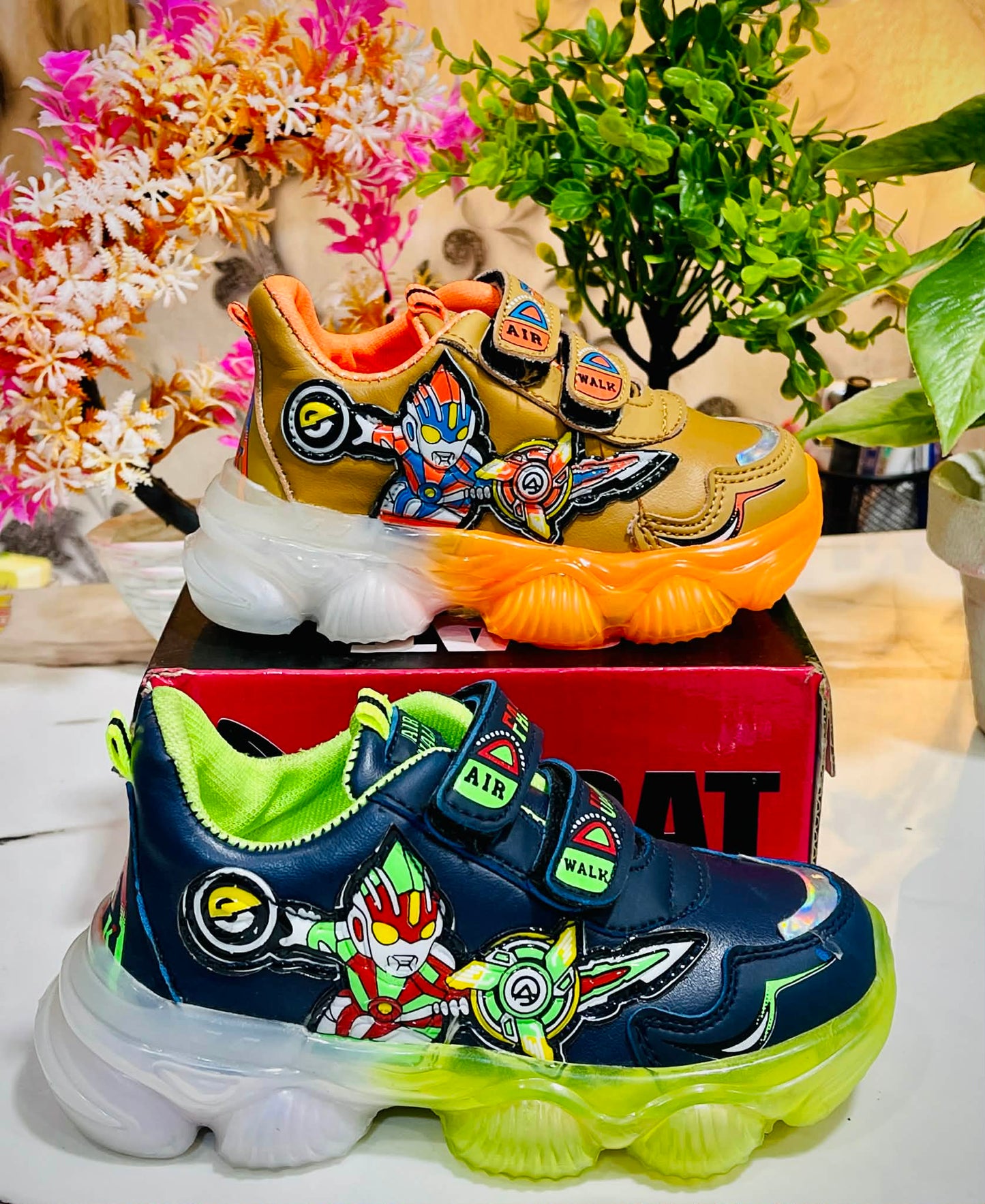 Kids LED Cartoon Character Shoes (8) piece price 5600rs choose any color for your favourite Wholesell
