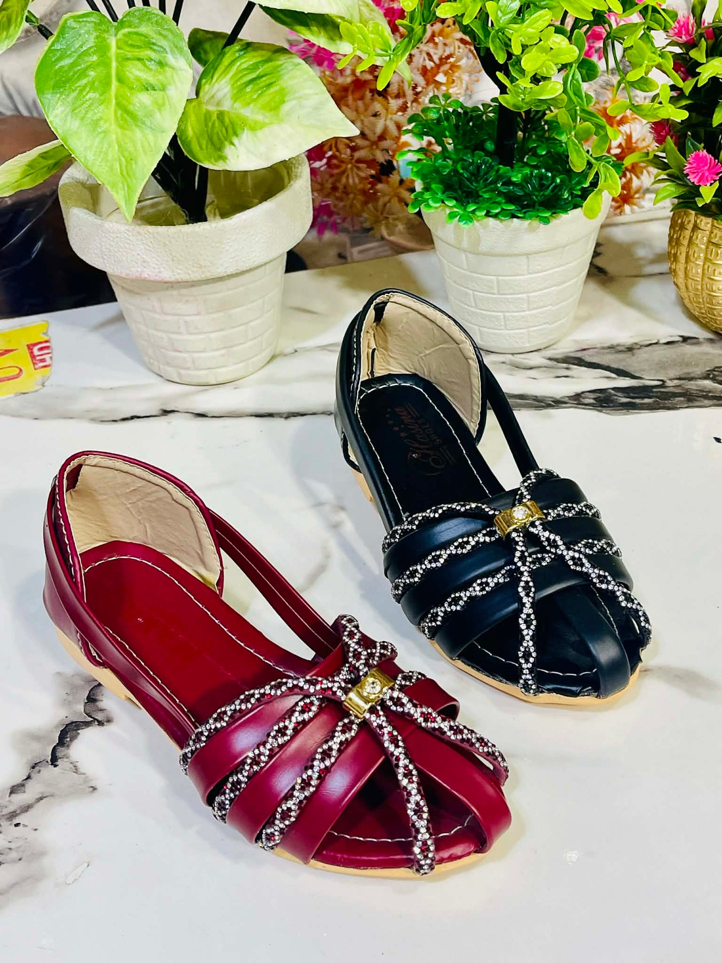 Baby Girl Fancy Open-Toe Sandals – Soft & Stylish Beaded Design