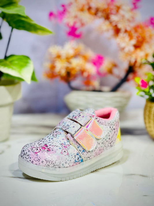Cute Baby Girl Velcro Sneakers – Soft & Comfortable Printed Kids Shoes