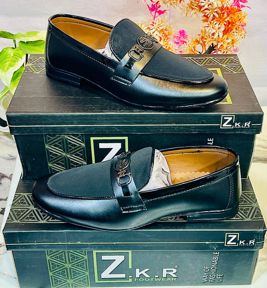 Premium Z.K.R Mens Black Loafers – Stylish Formal & Casual Wear Shoes