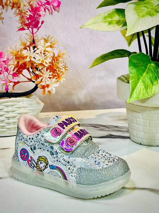 Girls Sparkle Cartoon LED Sneakers (8) Piece price 3600rs Wholesell Price