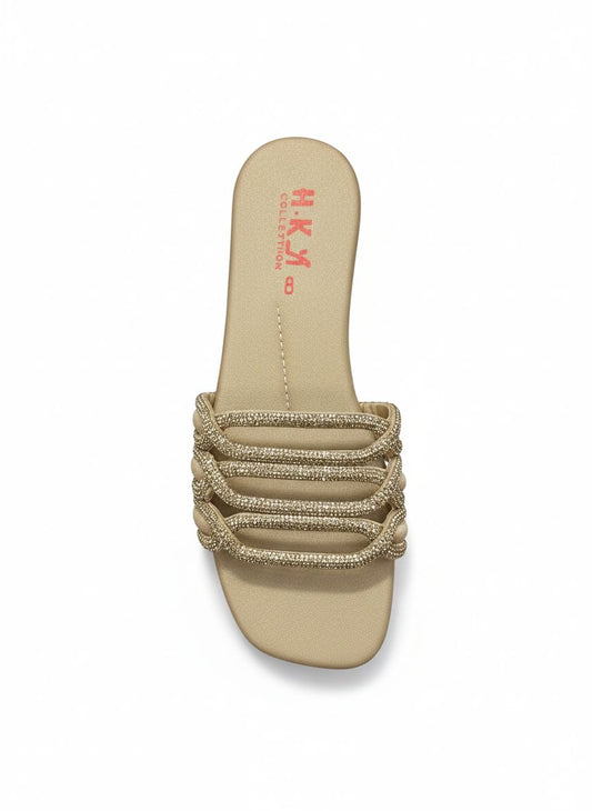 Glitz & Glass Braided Rhinestone Slides – Chic Low Block Heel Sandals