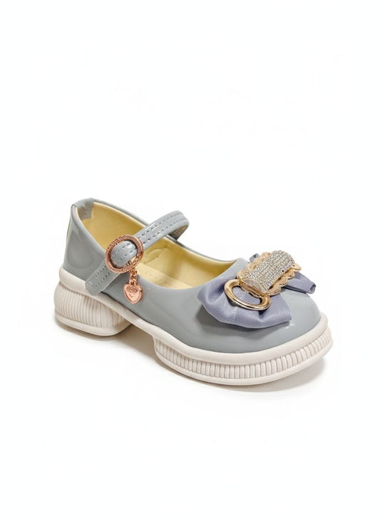 Baby Girl Fancy Bow Crystal Charm Shoes – Soft & Stylish Party Wear