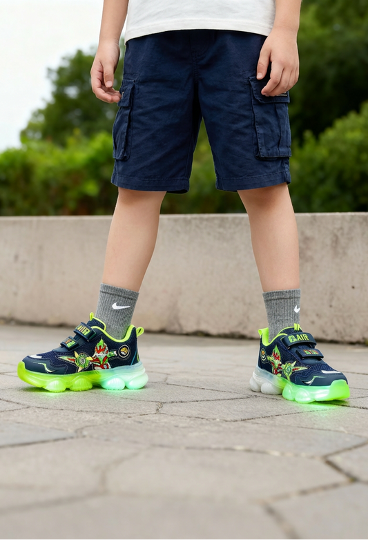 Kids LED Cartoon Character Jogers – Air Walk Soft Sole Shoes