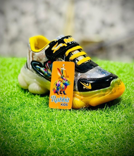 Kids Stylish Black & Yellow Rabbit Shoes China Imported – Lightweight & Trendy