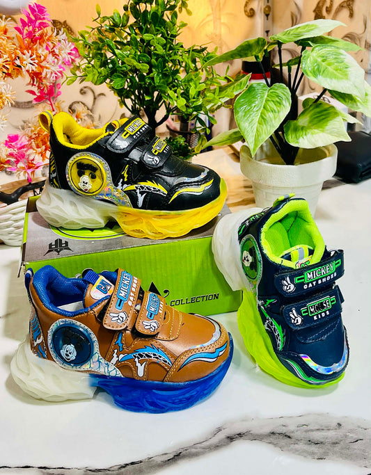 Kids Cartoon-Themed Double Strap Lighting Jogers – Soft, Stylish & Colorful